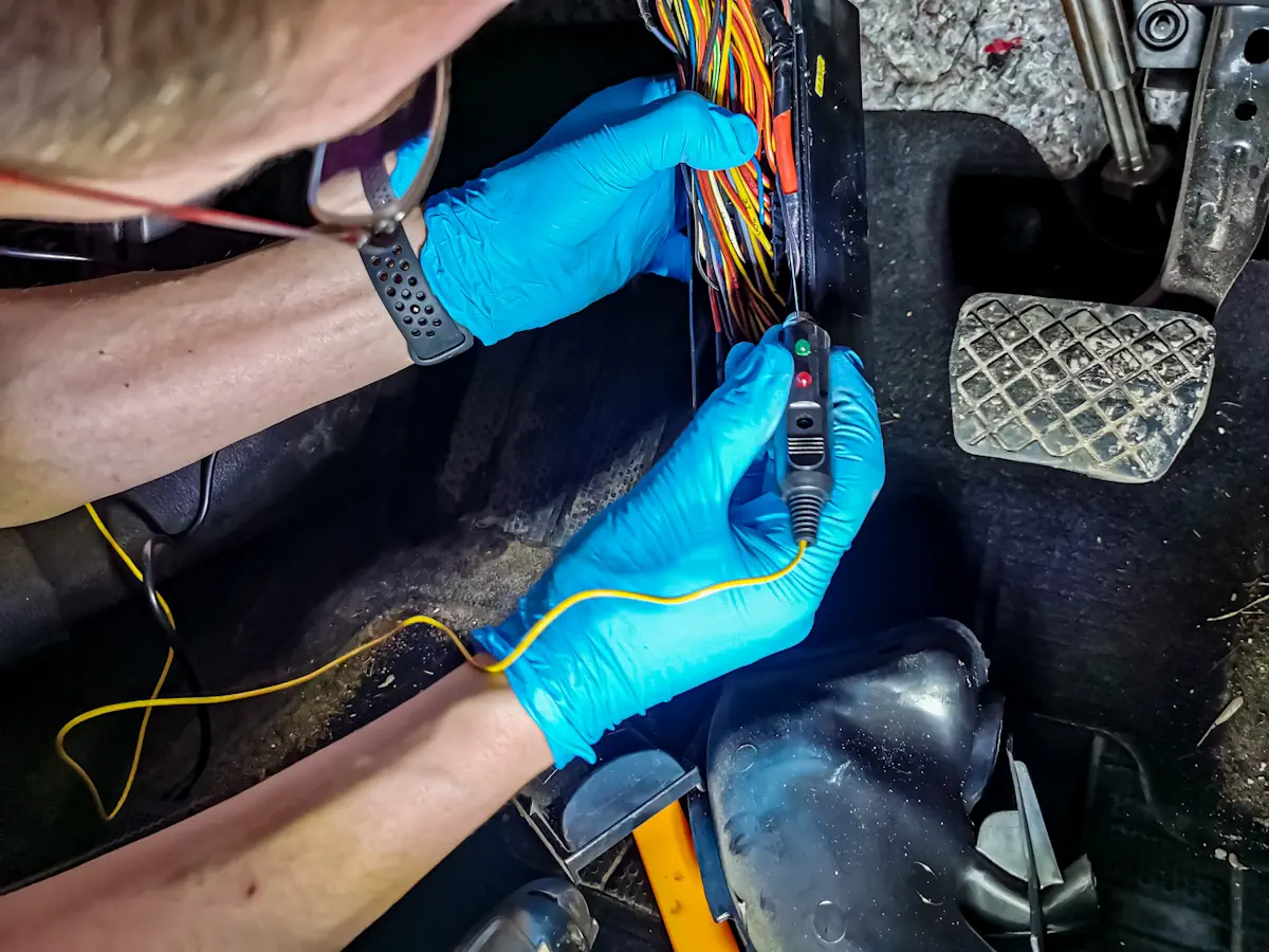 Un homme qui revoit le branchement électrique polo