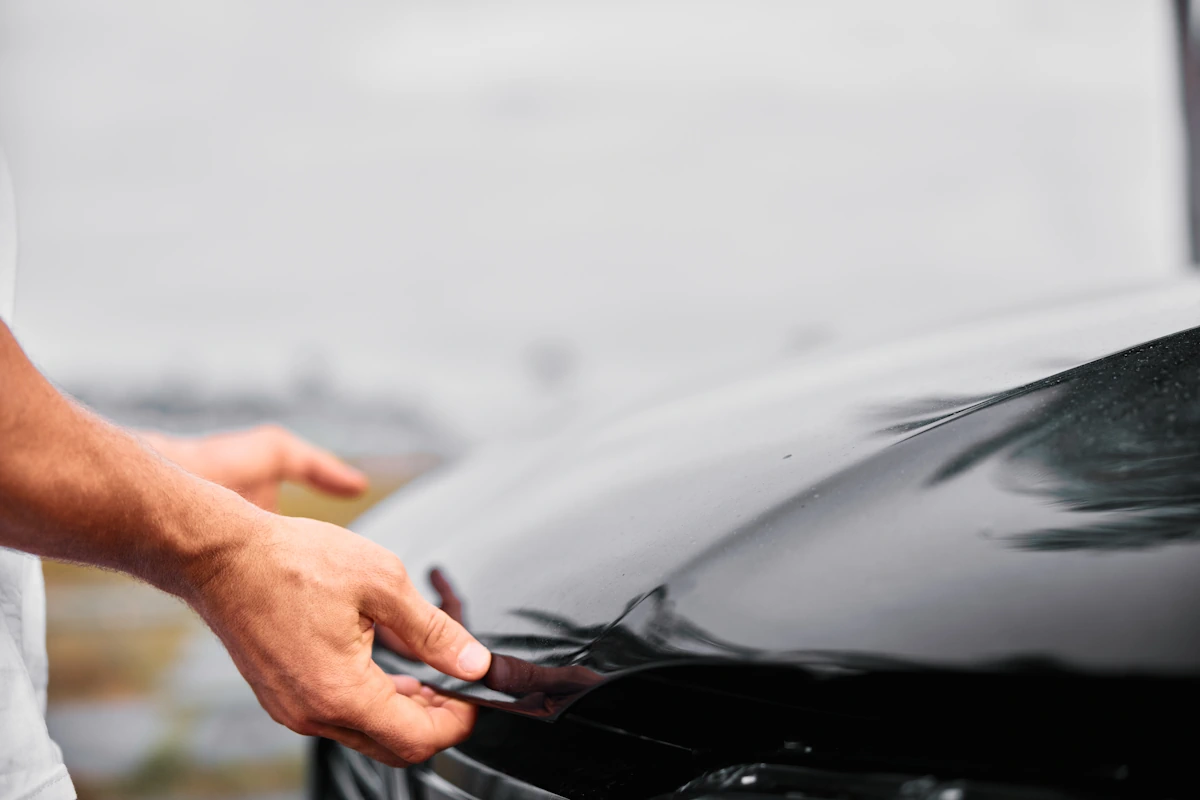 Une personne qui ouvre capot voiture sans tirette